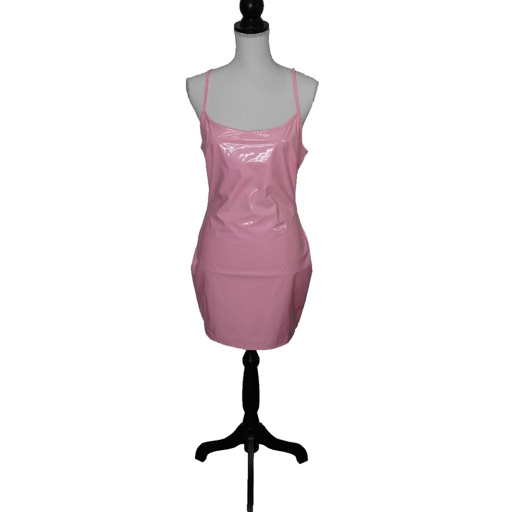 DOLLS KILL PINK PVC DRESS